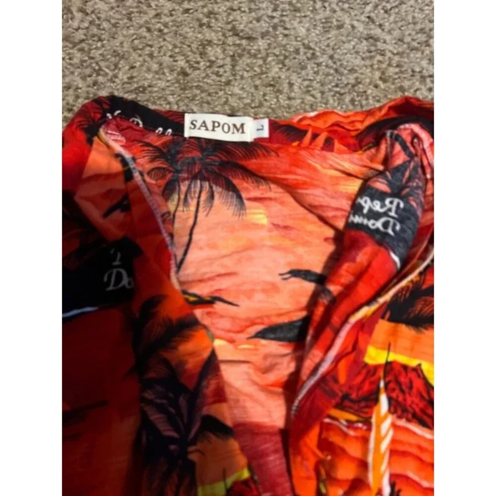Dominican Republic kids Hawian button down shirt